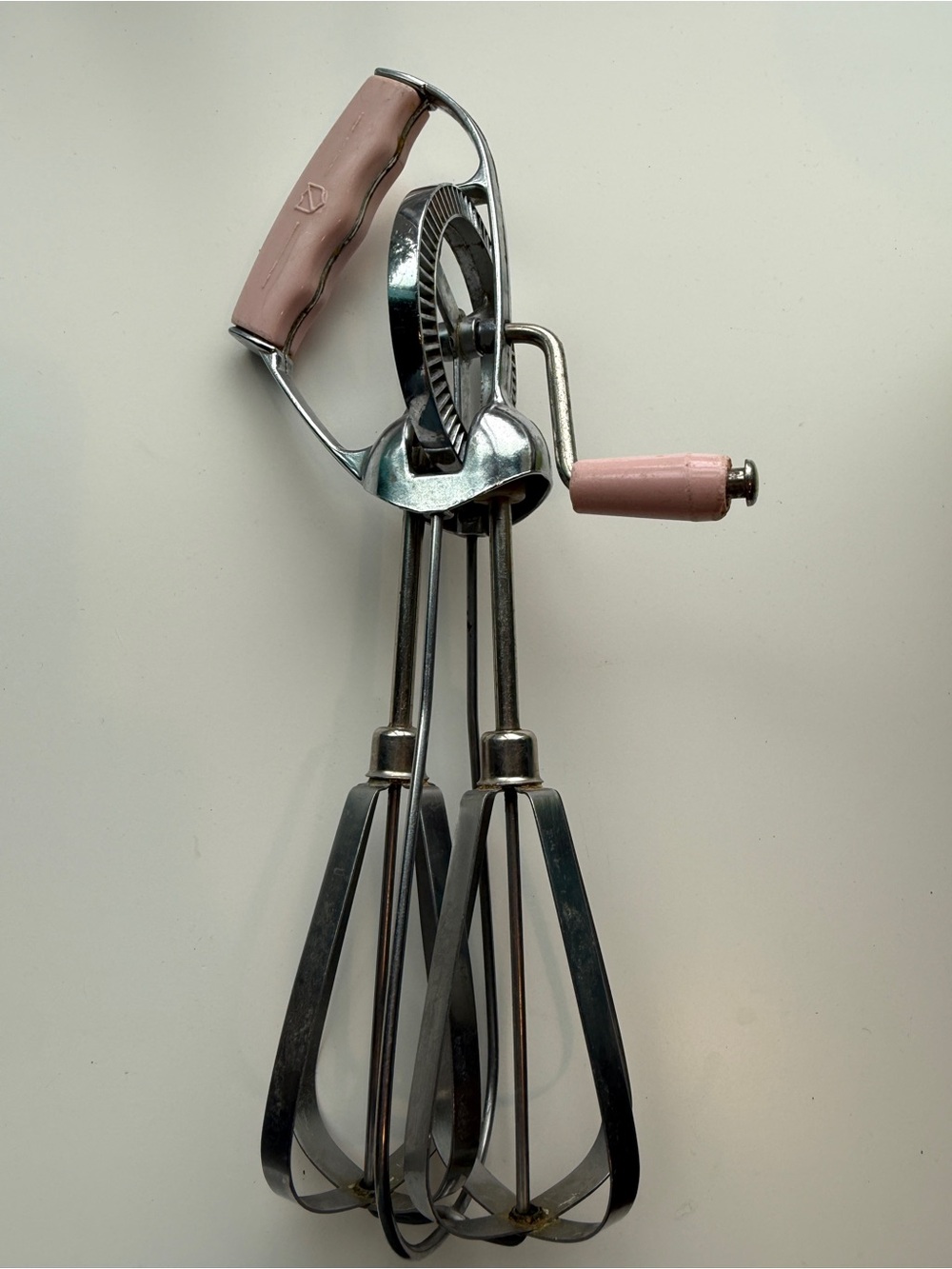 Vintage T & S Hand Mixer / Egg Beater with Pink Accents
